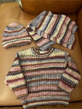 Toddler 2T Knit Sweater Set with Beanie and Scarf from Zara Kids